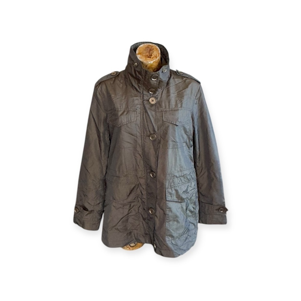 London Fog lightweight utility Jacket green windbreaker large front pockets